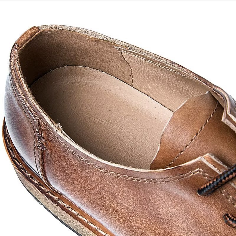 Formele Herenschoenen Met Veters Ronde Neus - Koffie