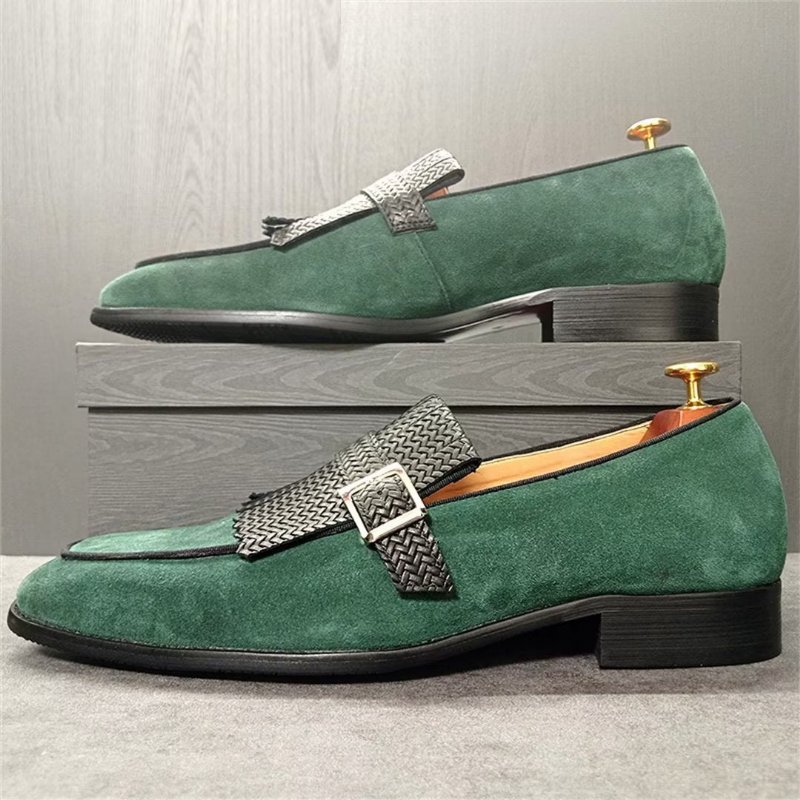 Formele Herenschoenen Met Vierkante Neus Elegante Herfstschoenen - Groen