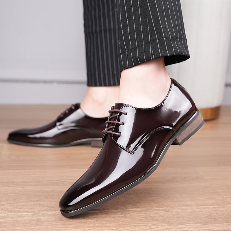 Formele Herenschoenen Met Vierkante Neus Stijlvolle Oxford-schoenen - Koffie