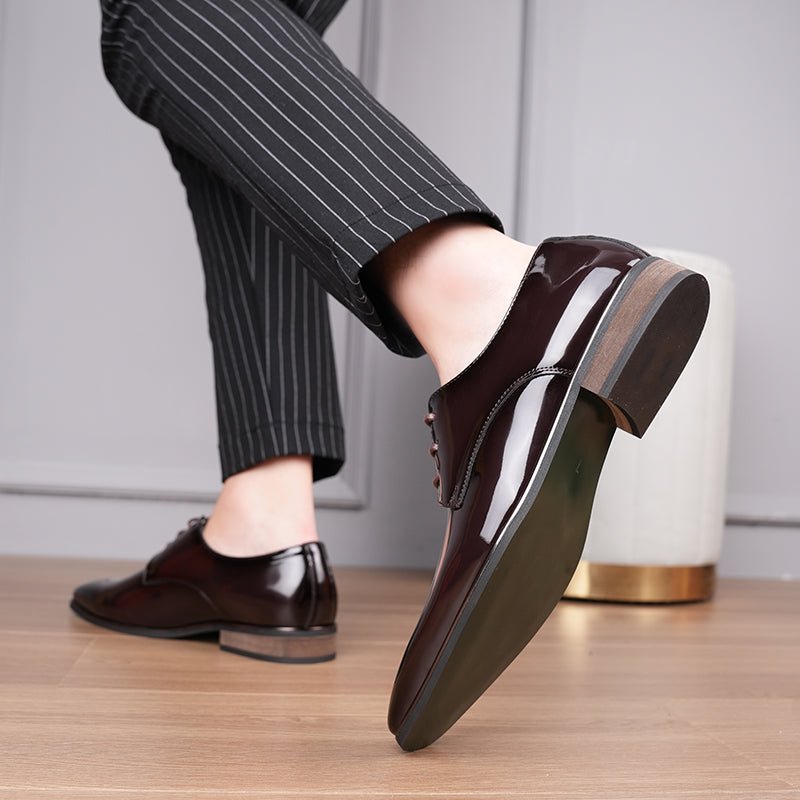 Formele Herenschoenen Met Vierkante Neus Stijlvolle Oxford-schoenen - Koffie