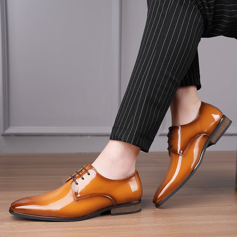 Formele Herenschoenen Met Vierkante Neus Stijlvolle Oxford-schoenen - Koffie