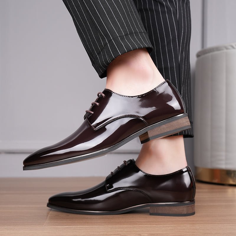 Formele Herenschoenen Met Vierkante Neus Stijlvolle Oxford-schoenen - Koffie