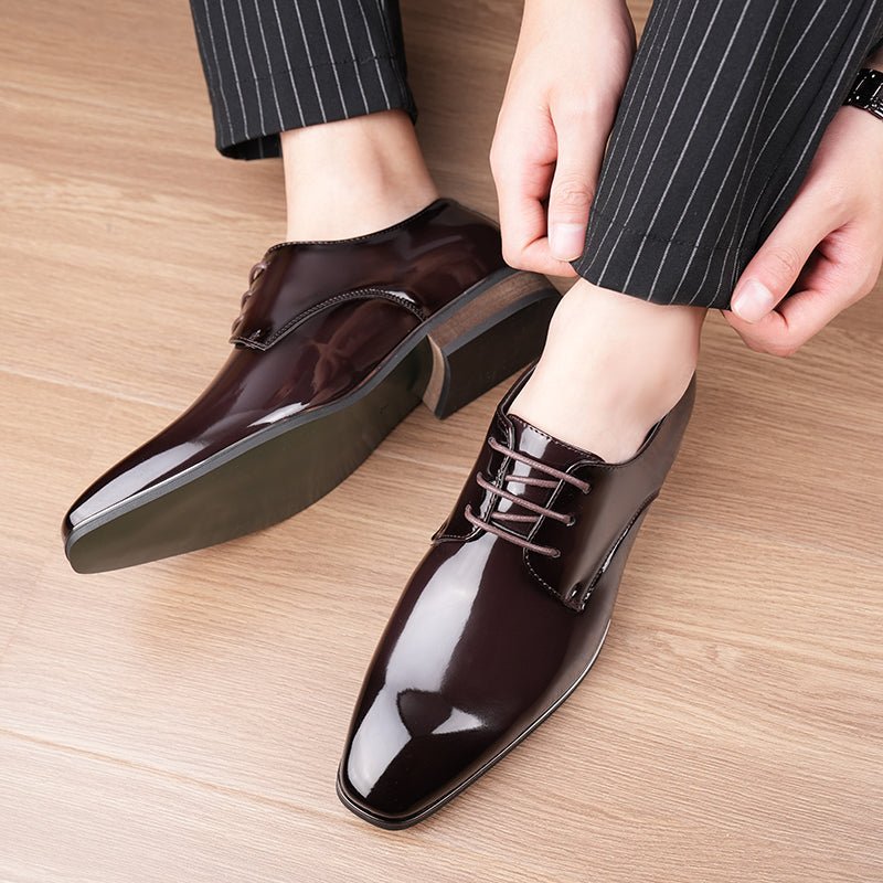 Formele Herenschoenen Met Vierkante Neus Stijlvolle Oxford-schoenen - Koffie