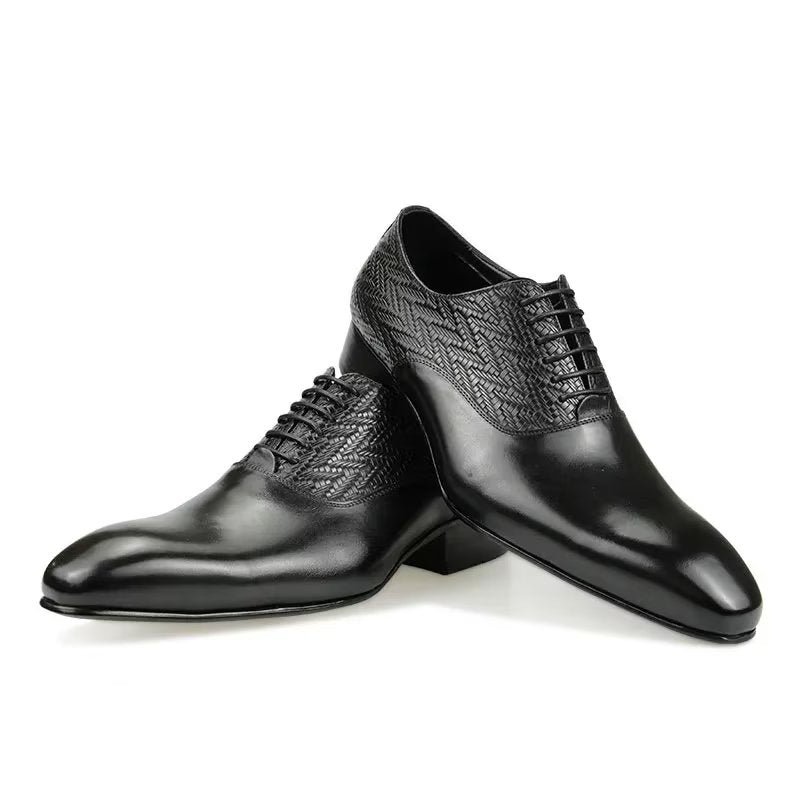 Formele Herenschoenen Modieuze Brogue-bruiloft Oxford Lederen Schoenen - Zwart