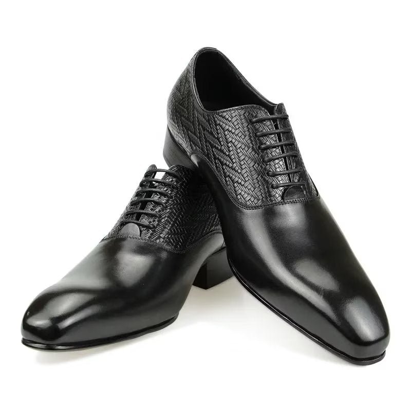 Formele Herenschoenen Modieuze Brogue-bruiloft Oxford Lederen Schoenen - Zwart