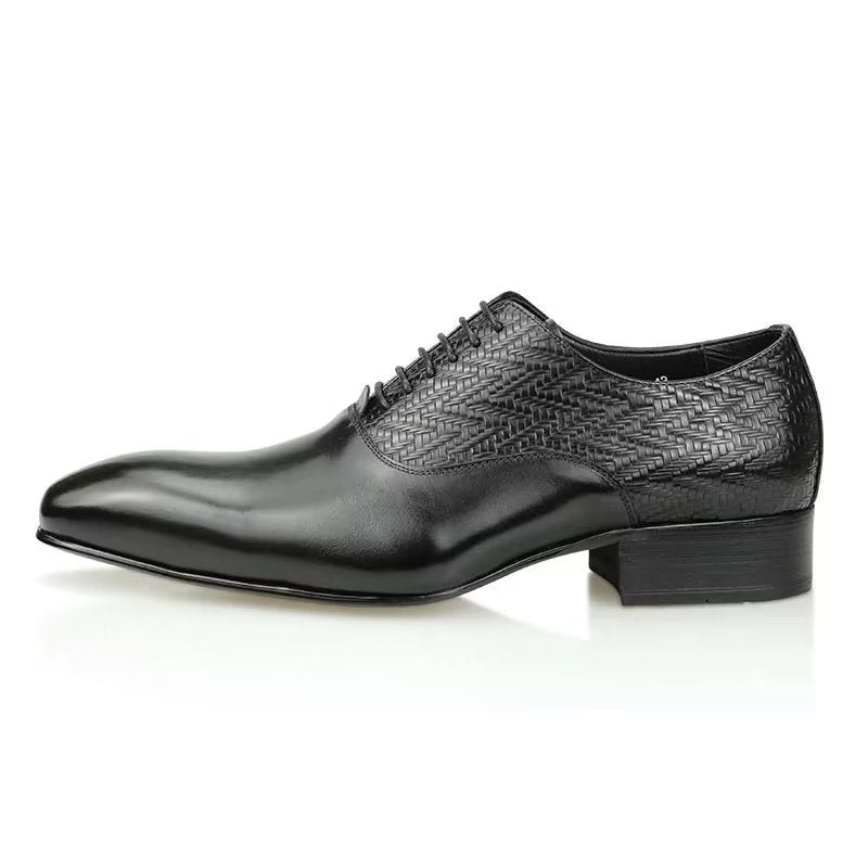 Formele Herenschoenen Modieuze Brogue-bruiloft Oxford Lederen Schoenen - Zwart