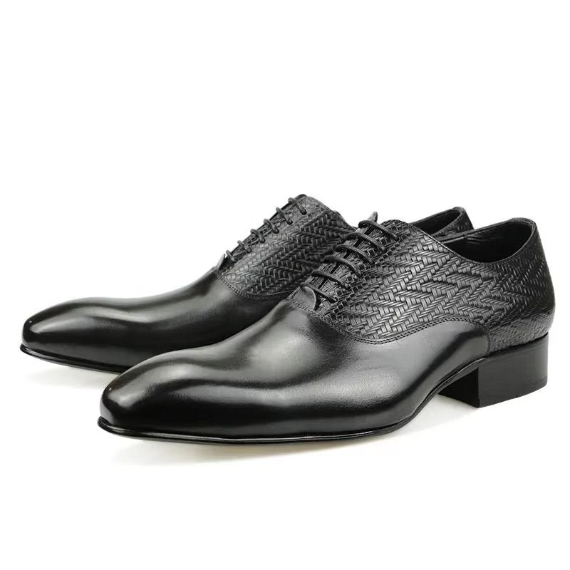 Formele Herenschoenen Modieuze Brogue-bruiloft Oxford Lederen Schoenen - Zwart