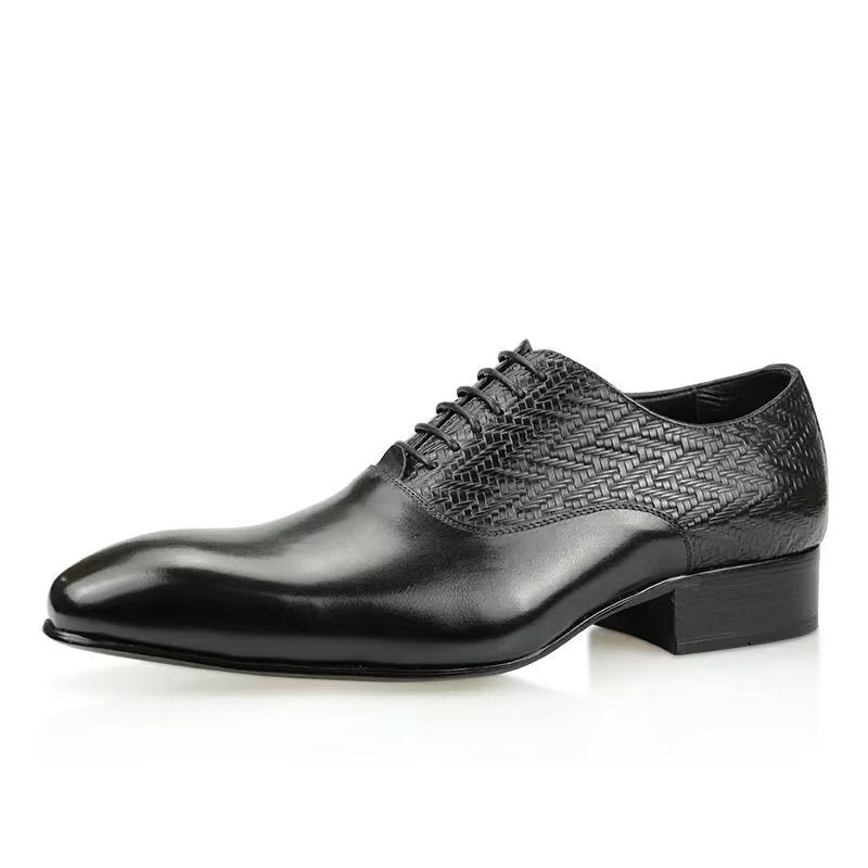 Formele Herenschoenen Modieuze Brogue-bruiloft Oxford Lederen Schoenen - Zwart