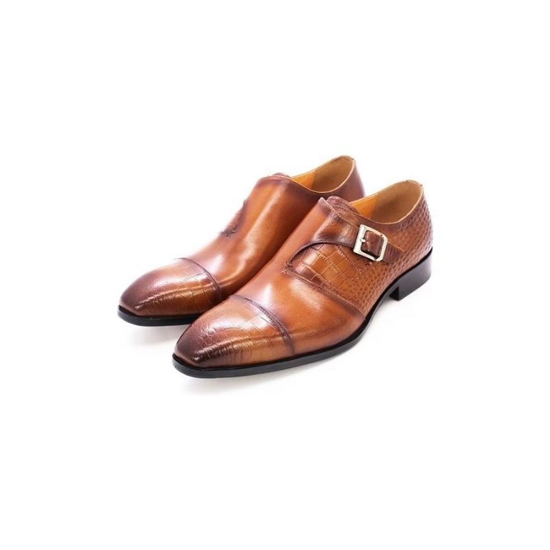 Formele Herenschoenen Modieuze Luxe Krokodillenpatroon Monkstrap-kledingschoenen