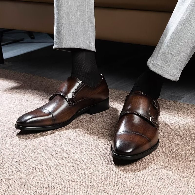 Formele Herenschoenen Monkstrap-kledingschoenen - Koffie