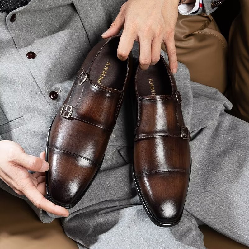 Formele Herenschoenen Monkstrap-kledingschoenen - Koffie