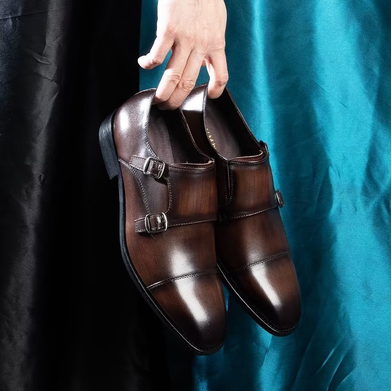 Formele Herenschoenen Monkstrap-kledingschoenen - Koffie