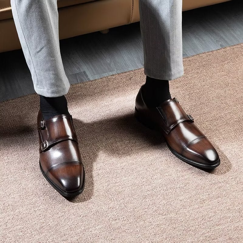 Formele Herenschoenen Monkstrap-kledingschoenen - Koffie