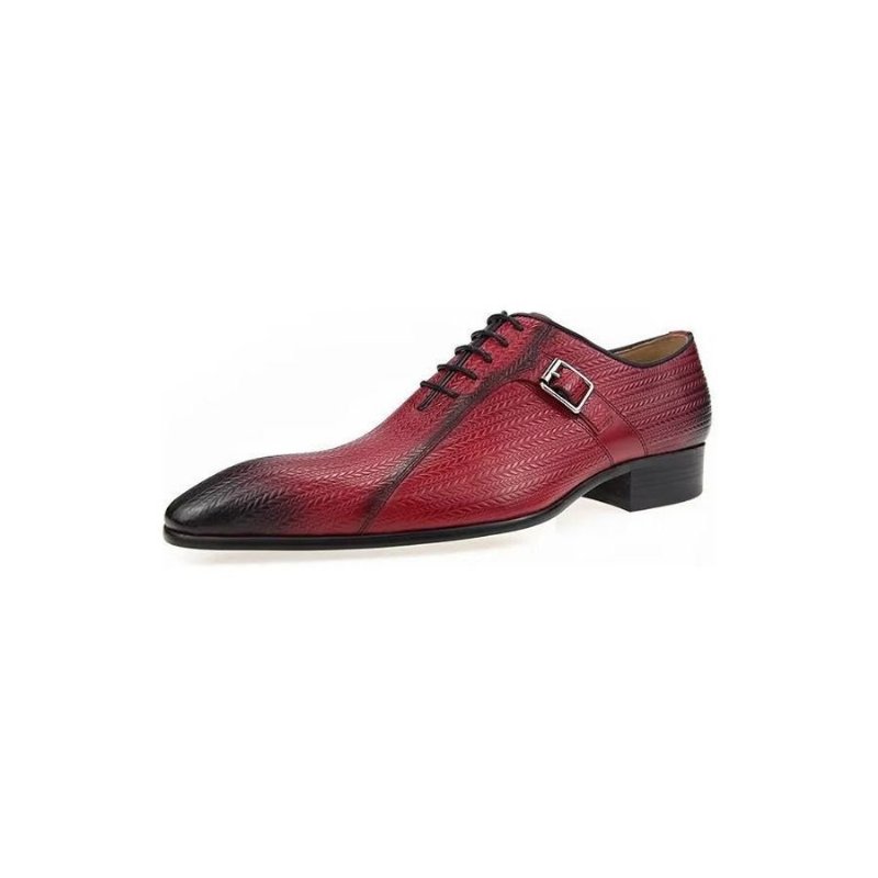 Formele Herenschoenen Op Maat Gemaakte Leren Trouwbrogues - Rood