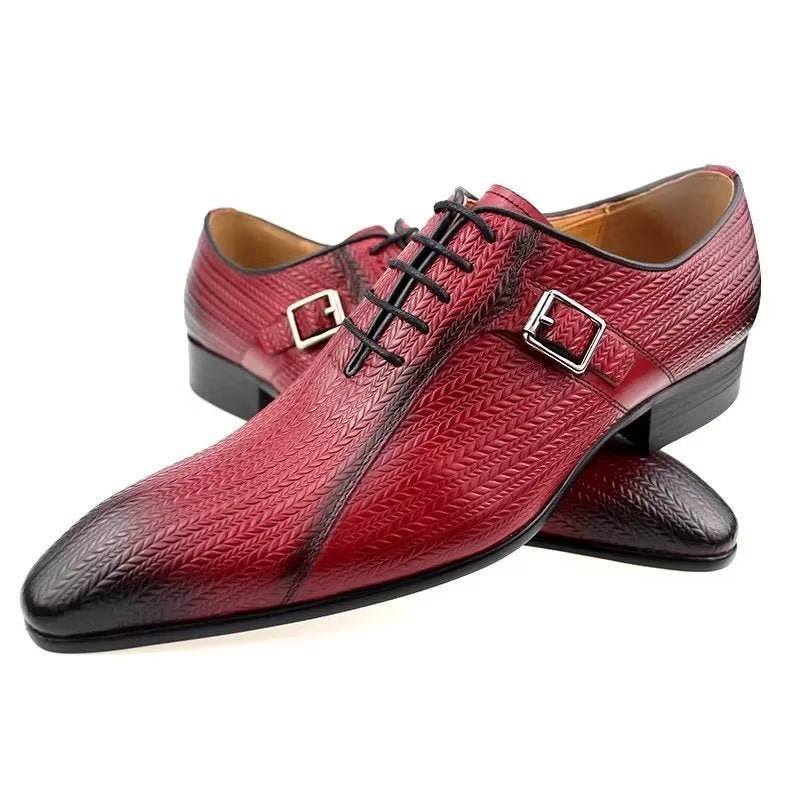 Formele Herenschoenen Op Maat Gemaakte Leren Trouwbrogues - Rood