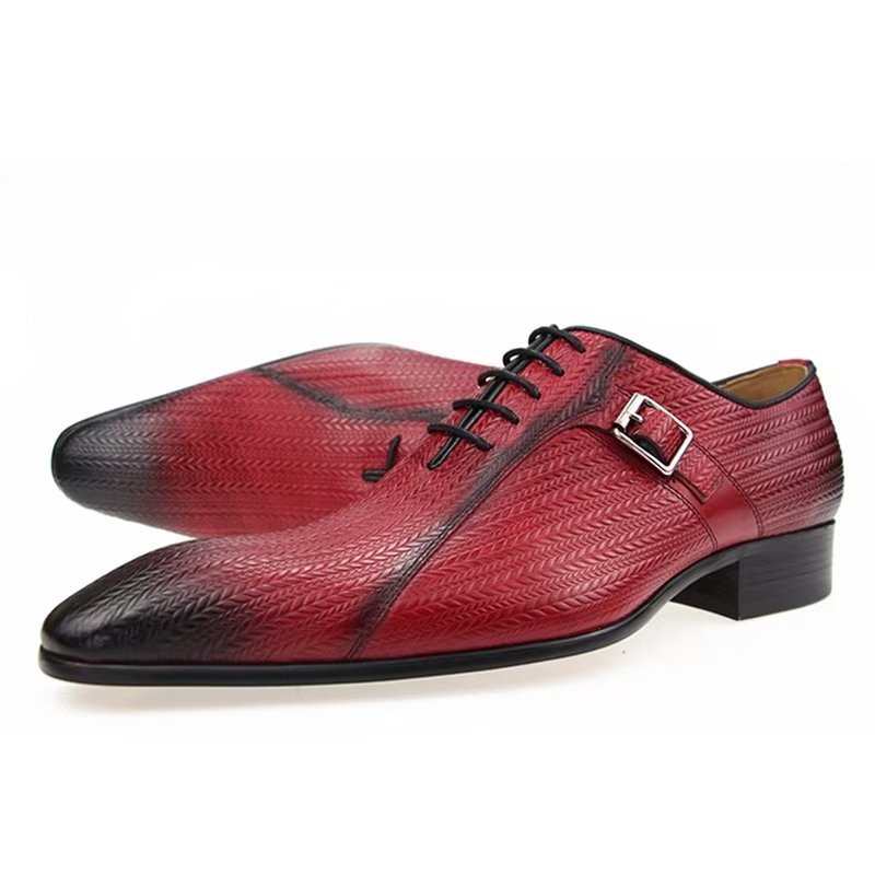 Formele Herenschoenen Op Maat Gemaakte Leren Trouwbrogues - Rood