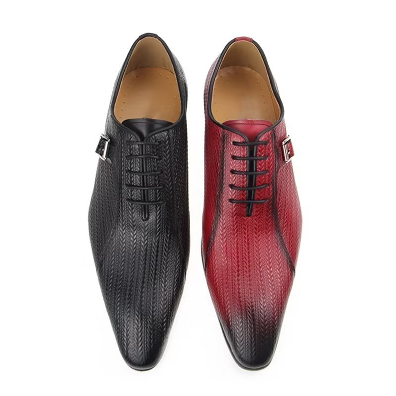 Formele Herenschoenen Op Maat Gemaakte Leren Trouwbrogues - Rood