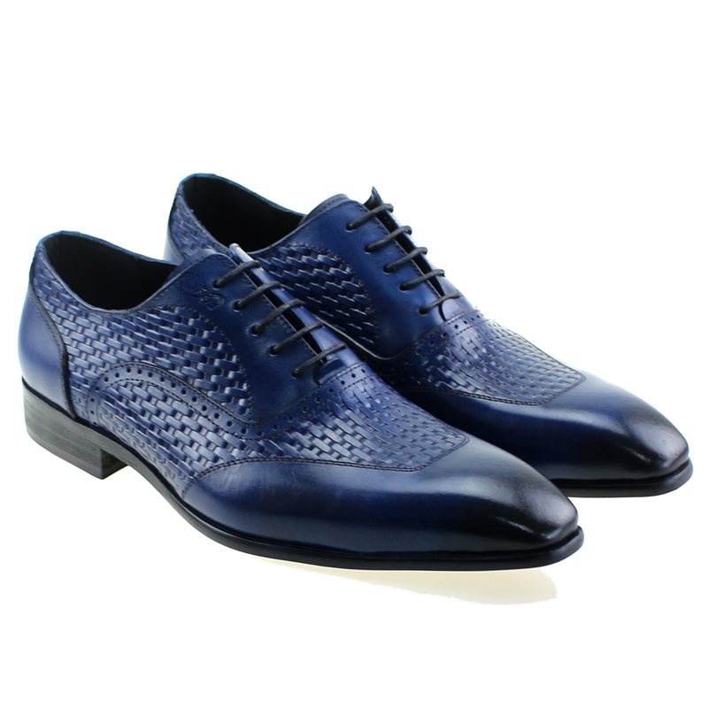 Formele Herenschoenen Oxford-schoenen Met Exotisch Patroon - Blauw