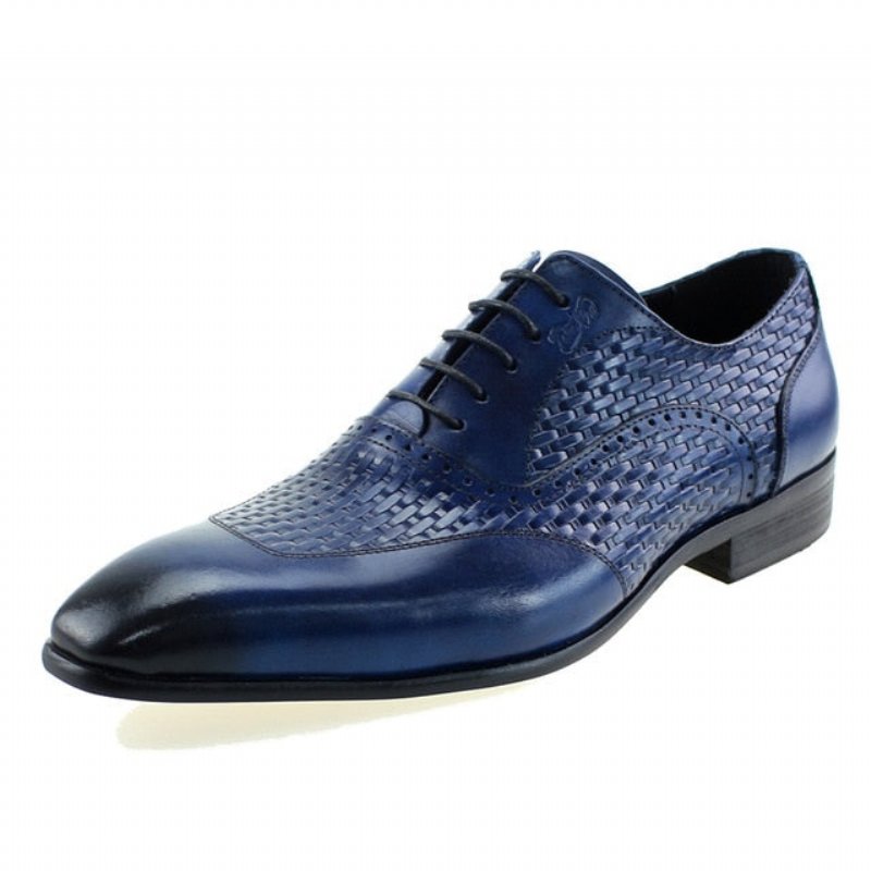 Formele Herenschoenen Oxford-schoenen Met Exotisch Patroon - Blauw