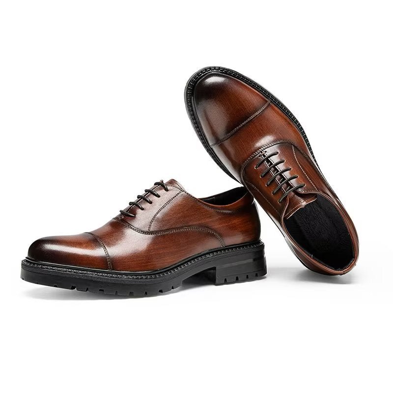 Formele Herenschoenen Oxford-schoenen Met Exotisch Patroon - Bruin