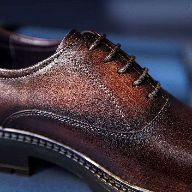 Formele Herenschoenen Oxford-schoenen Met Exotisch Patroon - Koffie