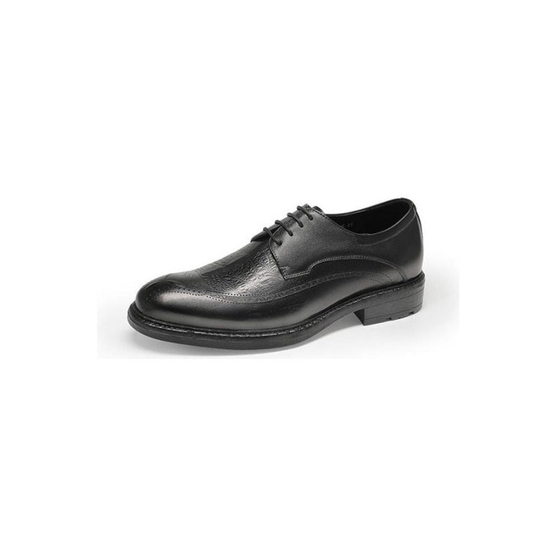 Formele Herenschoenen Oxford-schoenen Met Exotisch Patroon Veters - Zwart