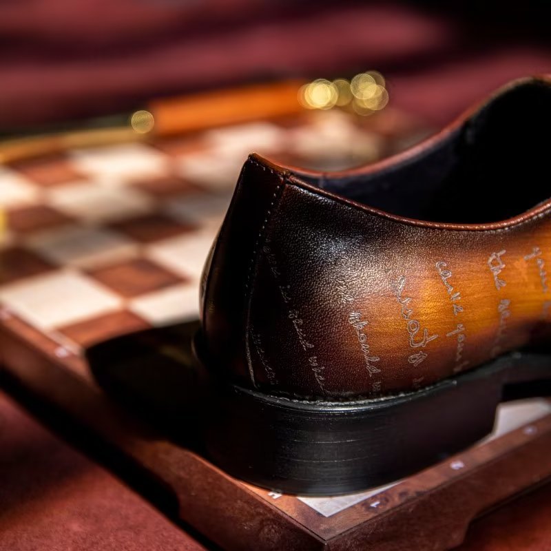 Formele Herenschoenen Oxford-schoenen Met Exotische Textuur - Koffie