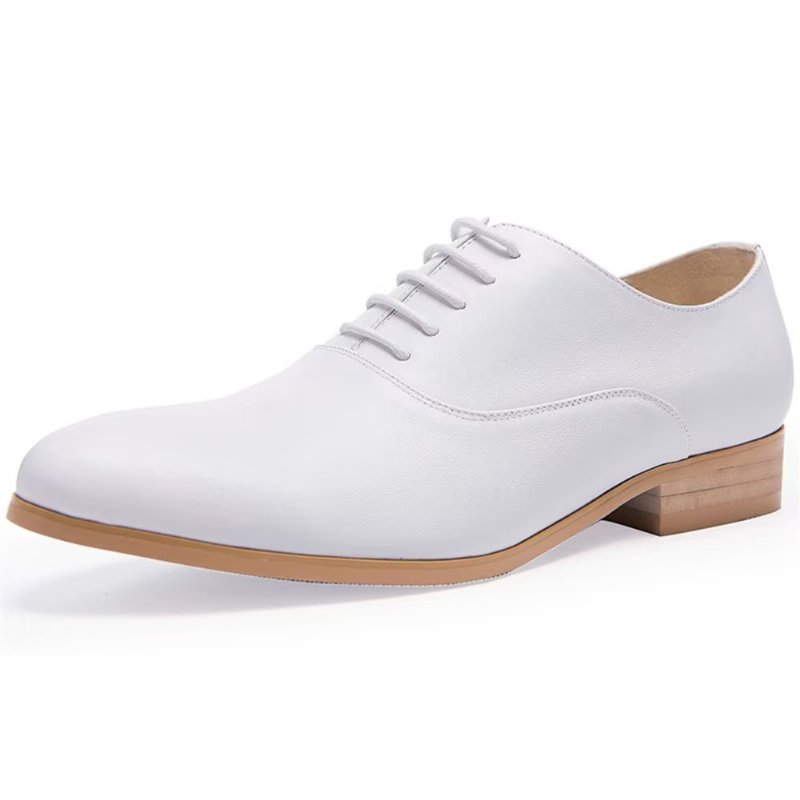 Formele Herenschoenen Oxford-schoenen Met Puntige Neus - Wit