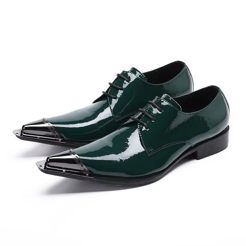 Formele Herenschoenen Prachtige Derbyschoenen - Groen