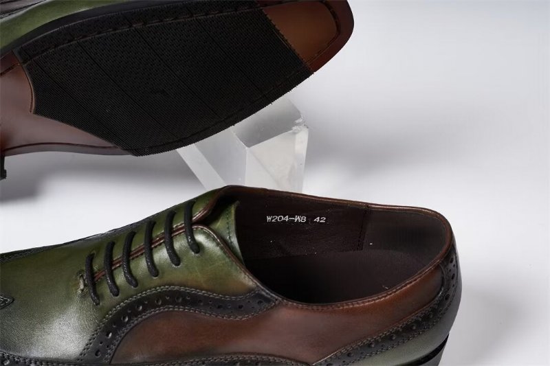 Formele Herenschoenen Premium Comfort Leren Veterschoenen - Groen