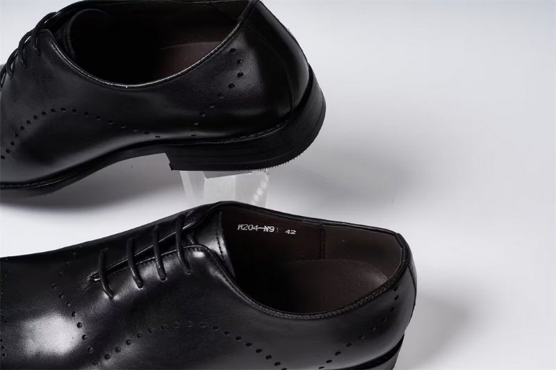 Formele Herenschoenen Professionele Chique Lederen Veterschoenen - Zwart