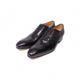 Formele Herenschoenen Slangenleer Elegantie Brogue-schoenen Met Veters