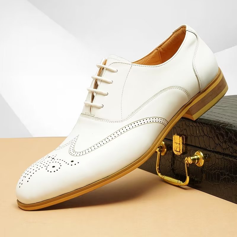 Formele Herenschoenen Slip-on Derbies Nette Schoenen - Wit