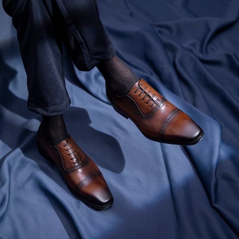 Formele Herenschoenen Stijlvolle Brogues - Koffie