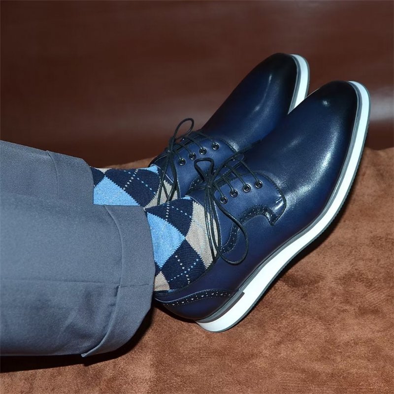 Formele Herenschoenen Strakke Stedelijke Veterjurk Elegantie - Blauw