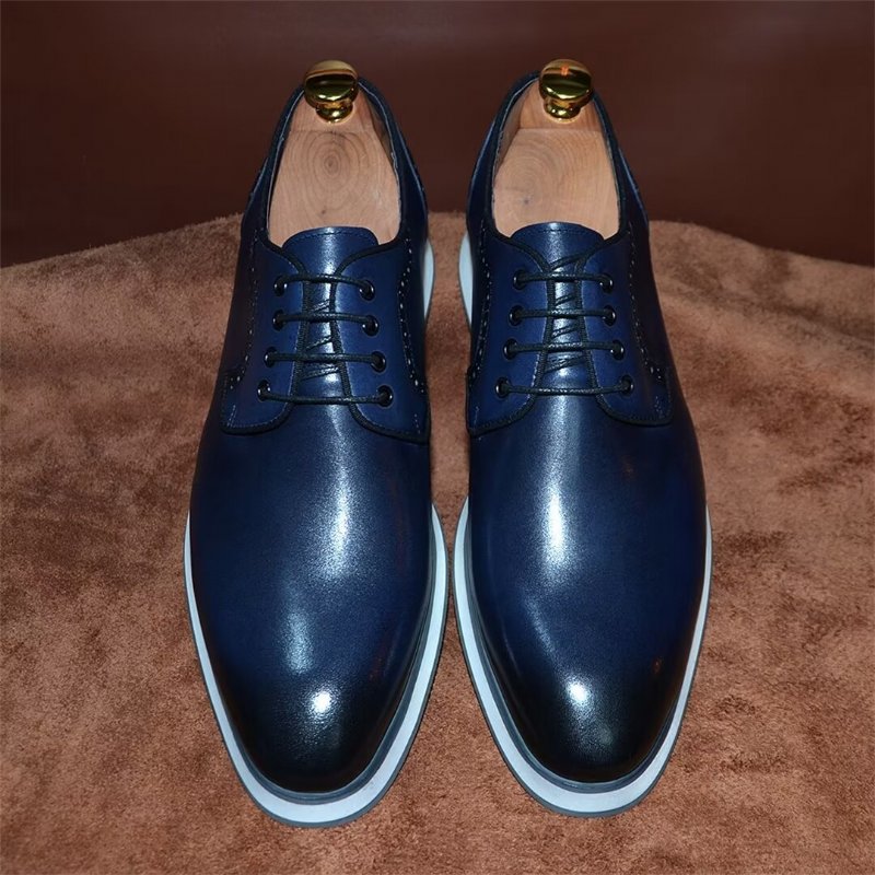 Formele Herenschoenen Strakke Stedelijke Veterjurk Elegantie - Blauw