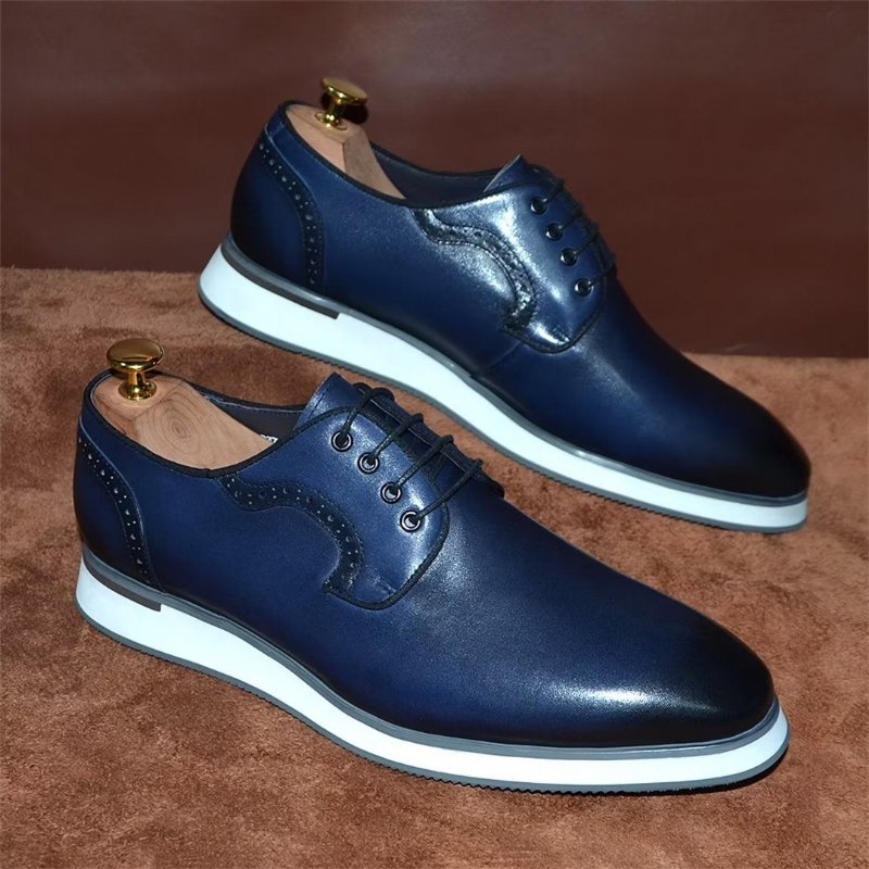 Formele Herenschoenen Strakke Stedelijke Veterjurk Elegantie - Blauw