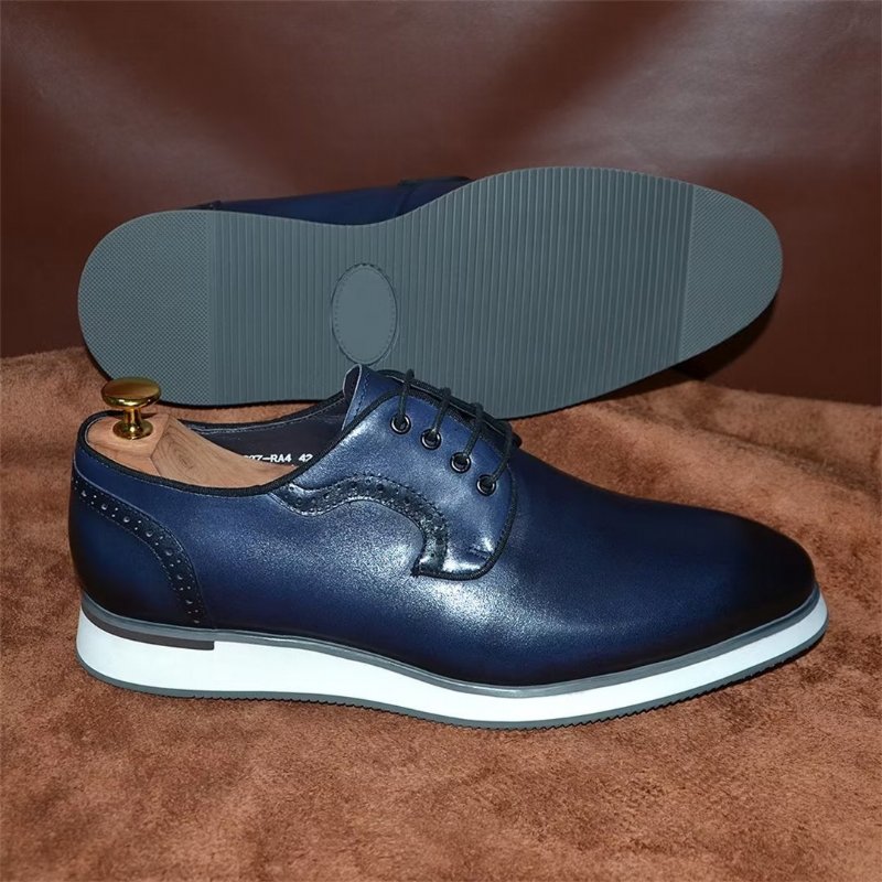 Formele Herenschoenen Strakke Stedelijke Veterjurk Elegantie - Blauw