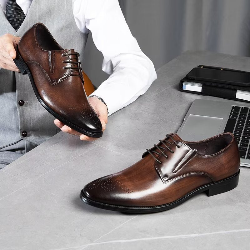 Formele Herenschoenen Verfijnd Rundleder Brogue-schoenen - Koffie