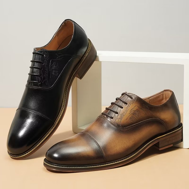 Formele Herenschoenen Verfijnde Stijl Brogueschoenen Echt Leer - Koffie