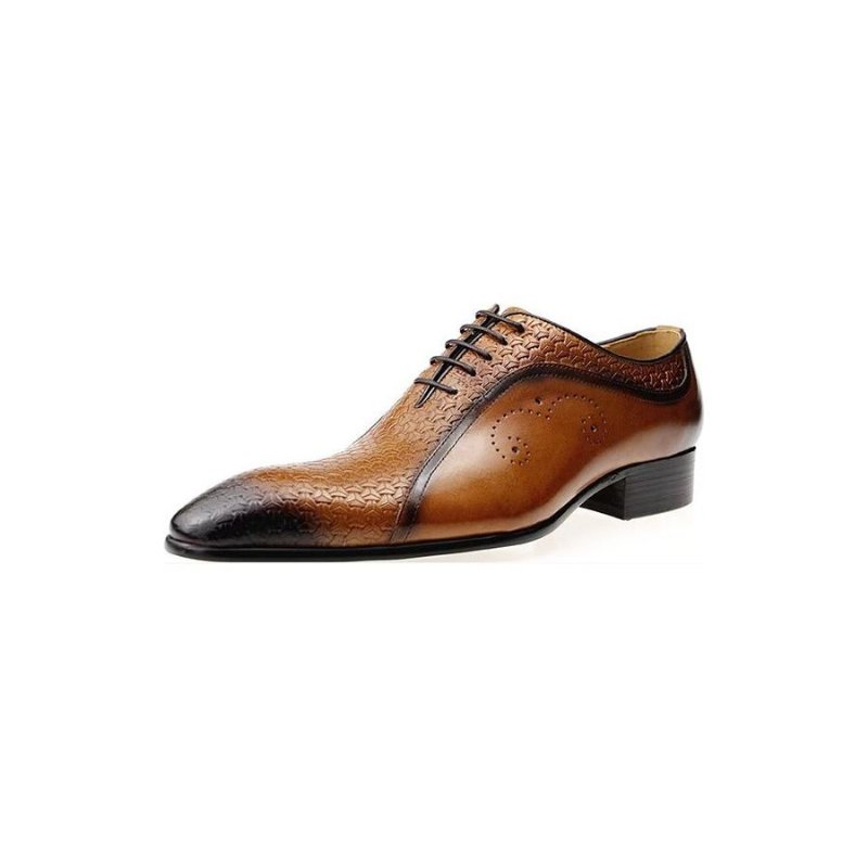 Formele Herenschoenen Weelderig Leren Brogue-bruiloft Oxfords - Bruin