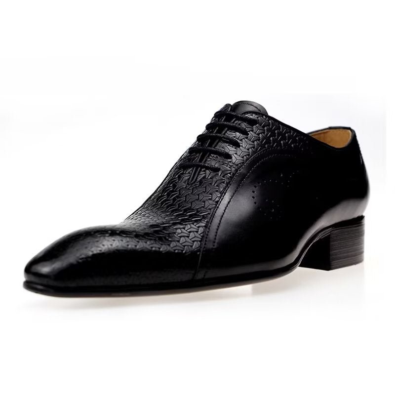 Formele Herenschoenen Weelderig Leren Brogue-bruiloft Oxfords - Zwart