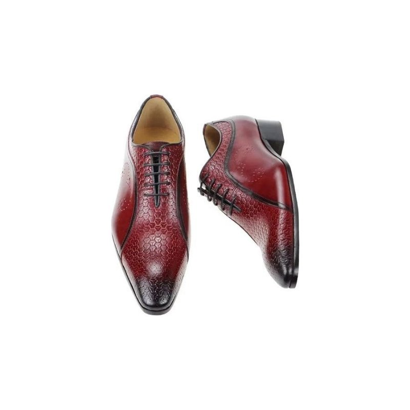 Formele Herenschoenen Weelderig Leren Brogue-bruiloft Oxfords - Rood