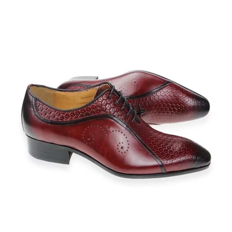 Formele Herenschoenen Weelderig Leren Brogue-bruiloft Oxfords - Rood