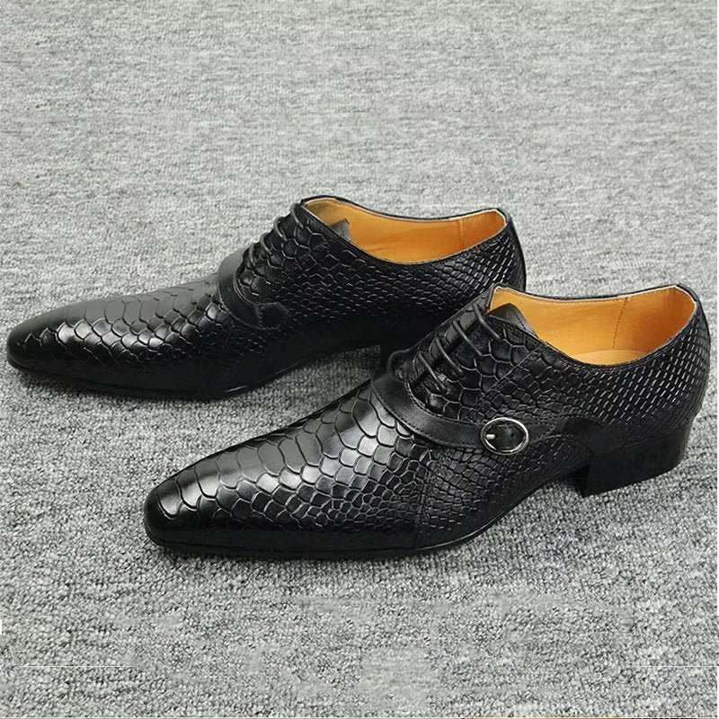 Formele Herenschoenen Weelderige Brogue-bruiloft Oxford-leren Schoenen - Zwart