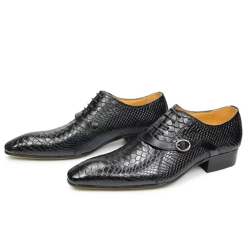 Formele Herenschoenen Weelderige Brogue-bruiloft Oxford-leren Schoenen - Zwart