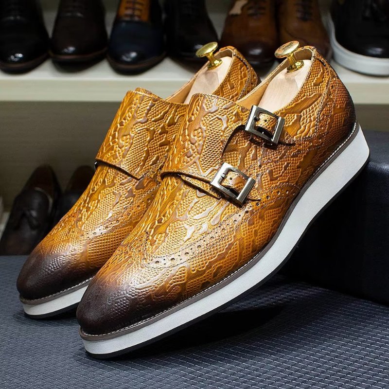 Formele Herenschoenen Weelderige Brogue Oxford-bruiloftschoenen - Bruin