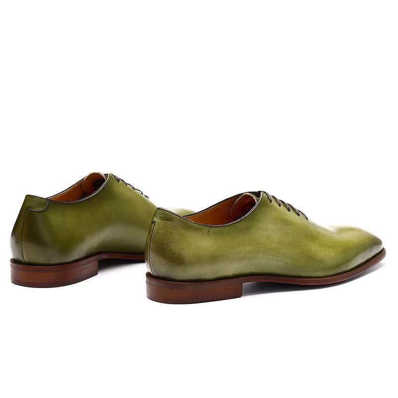 Formele Herenschoenen Weelderige Exotische Oxford-schoenen Met Ronde Neus - Groen