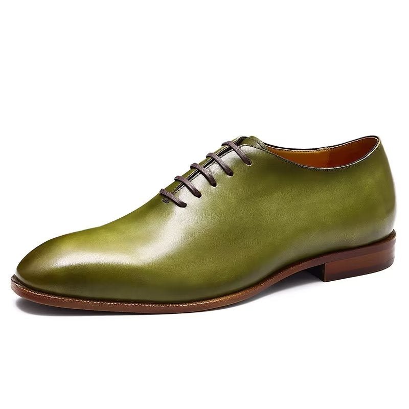 Formele Herenschoenen Weelderige Exotische Oxford-schoenen Met Ronde Neus - Groen