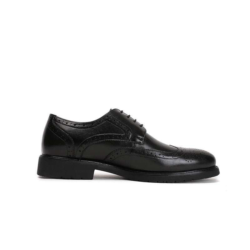 Formele Herenschoenen Wingtip Luxe Exotische Oxford-brogues Met Puntige Neus - Zwart